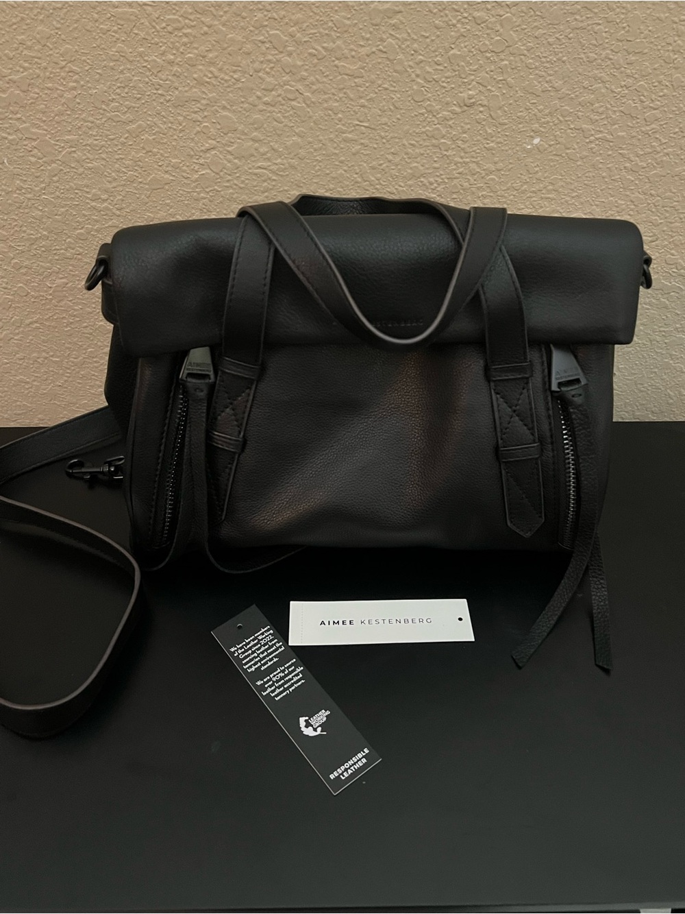 Aimee Kestenberg Black Bali Double Entry Satchel